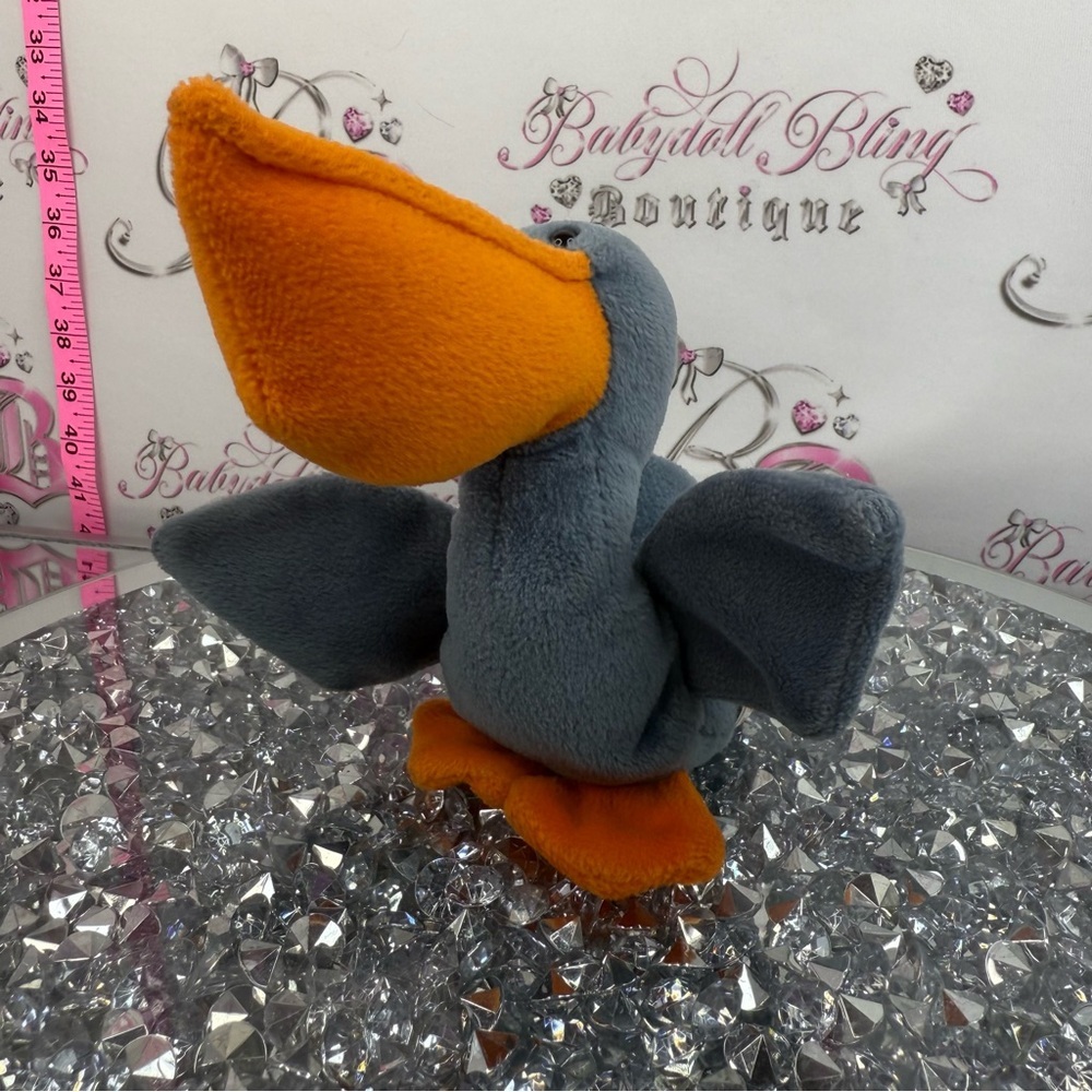 Ty beanie babie bird scoop cute grey & Orange Plush Pelican Stuffed Animal